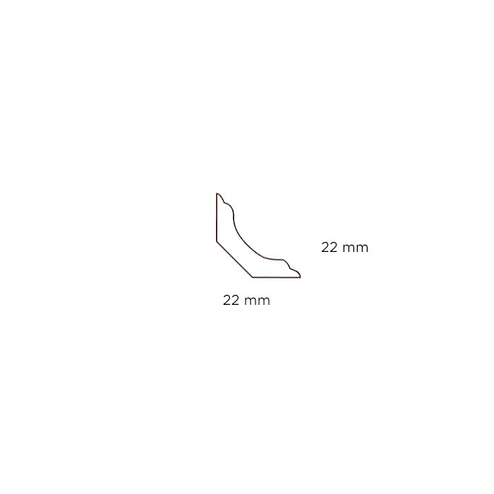 Hulkillist almue plast hvit – 22 x 22 x 3000 mm